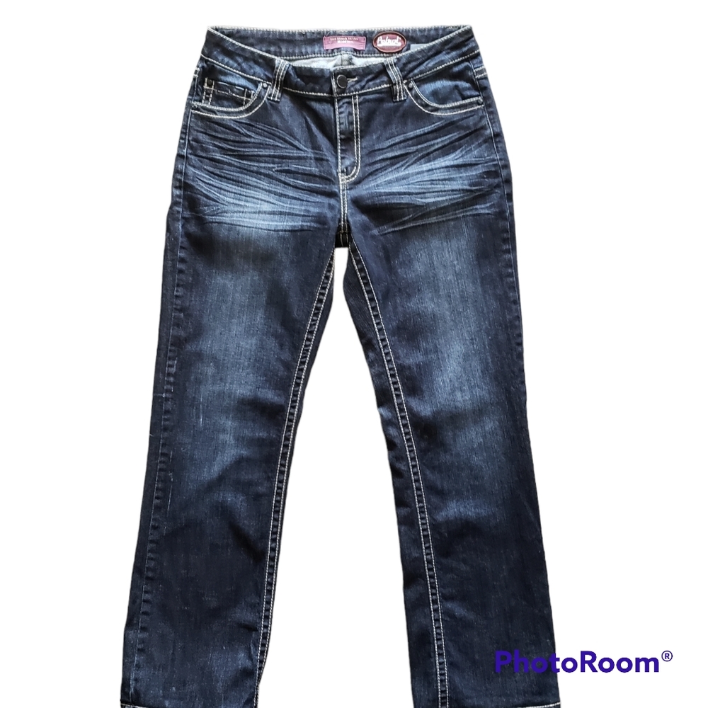Petrol Jeans Delilah Womens Bootcut Embellished Dark Wash (hemmed) Size 31